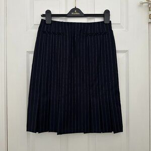 Brook’s Brothers “346” Women’s Navy Pinstripe Pleated Suiting Skirt